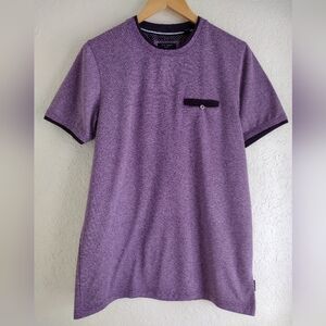 Ted Baker London Men's Short Sleeve Purple Shirt